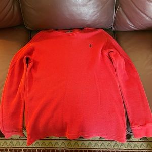 Polo Ralph Lauren kids XL red waffle print long sleeve T-shirt